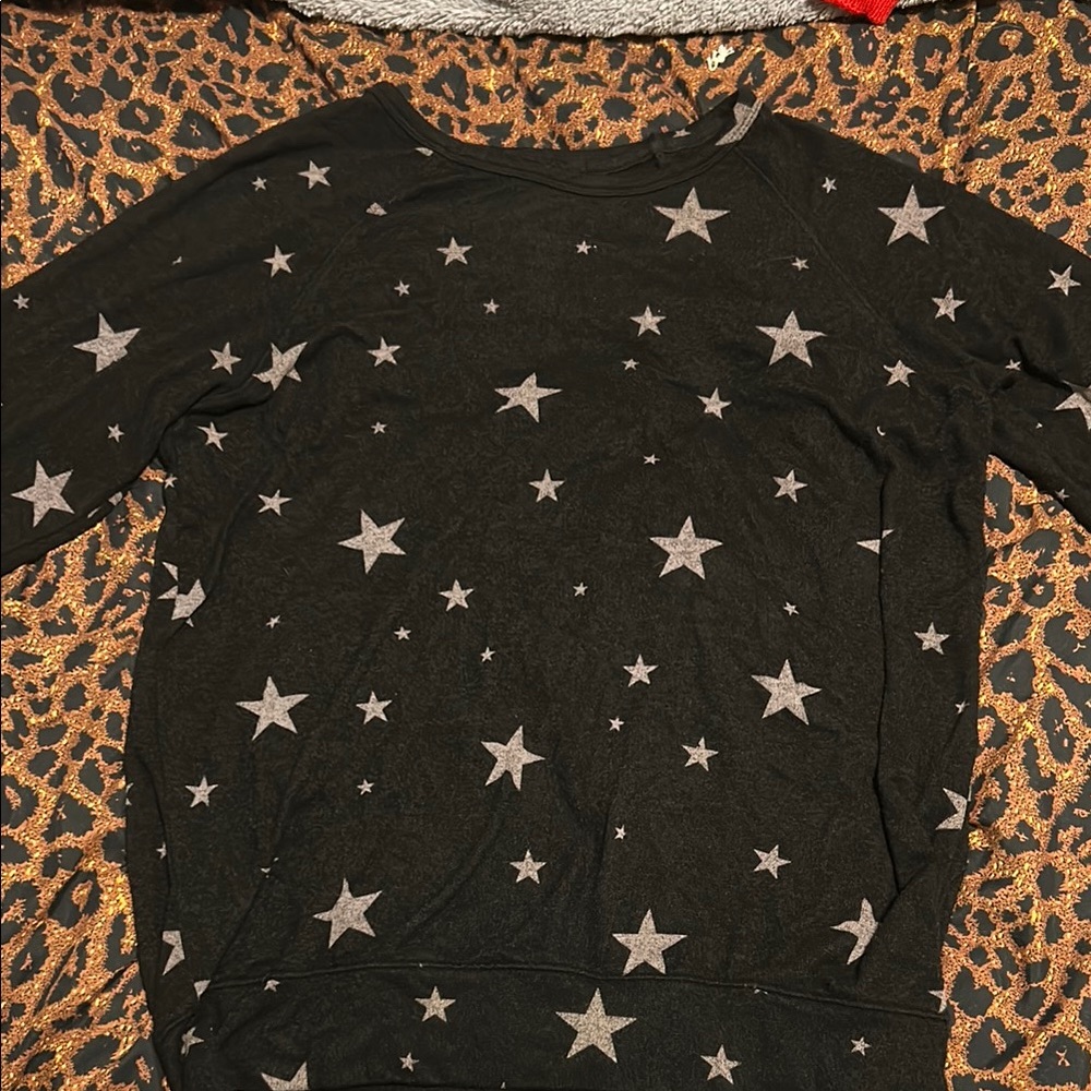 Black Star Patterned Sweater